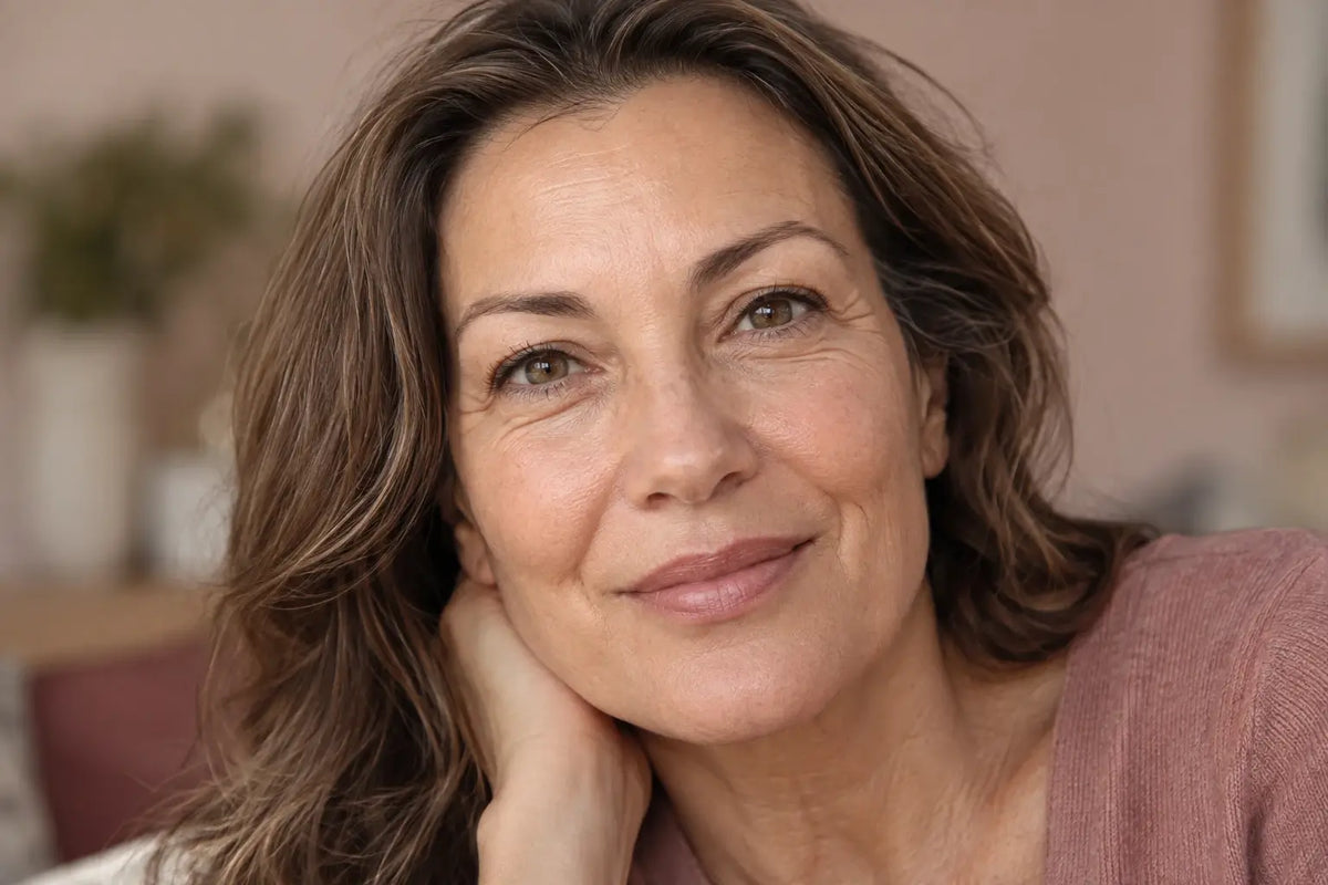 Illustrative portrait with natural brows; not documented Densyra results