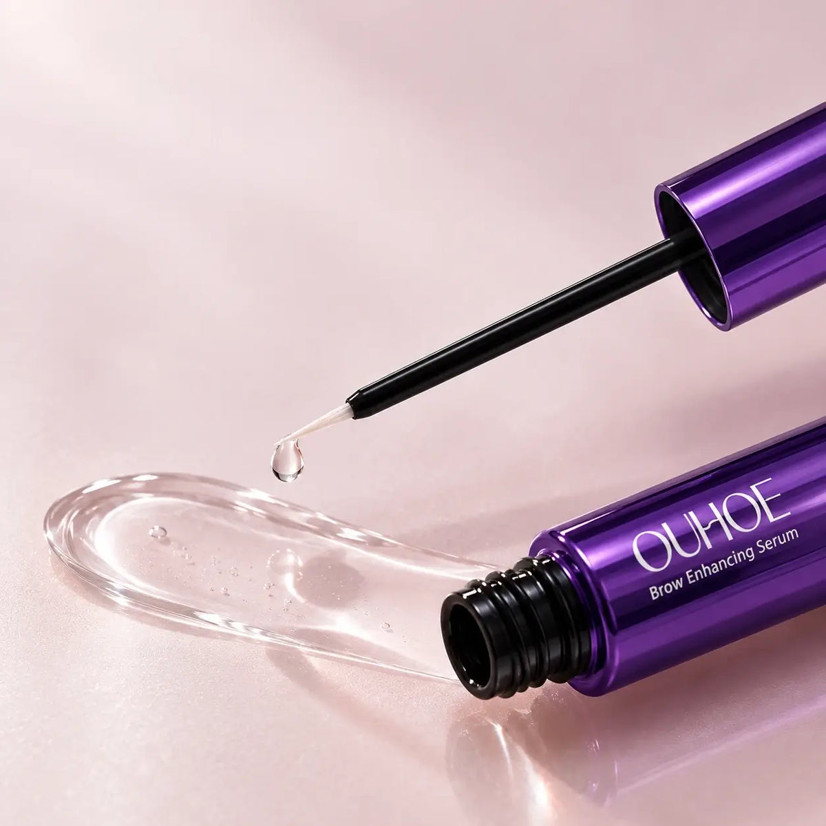 Fine brush and clear serum texture